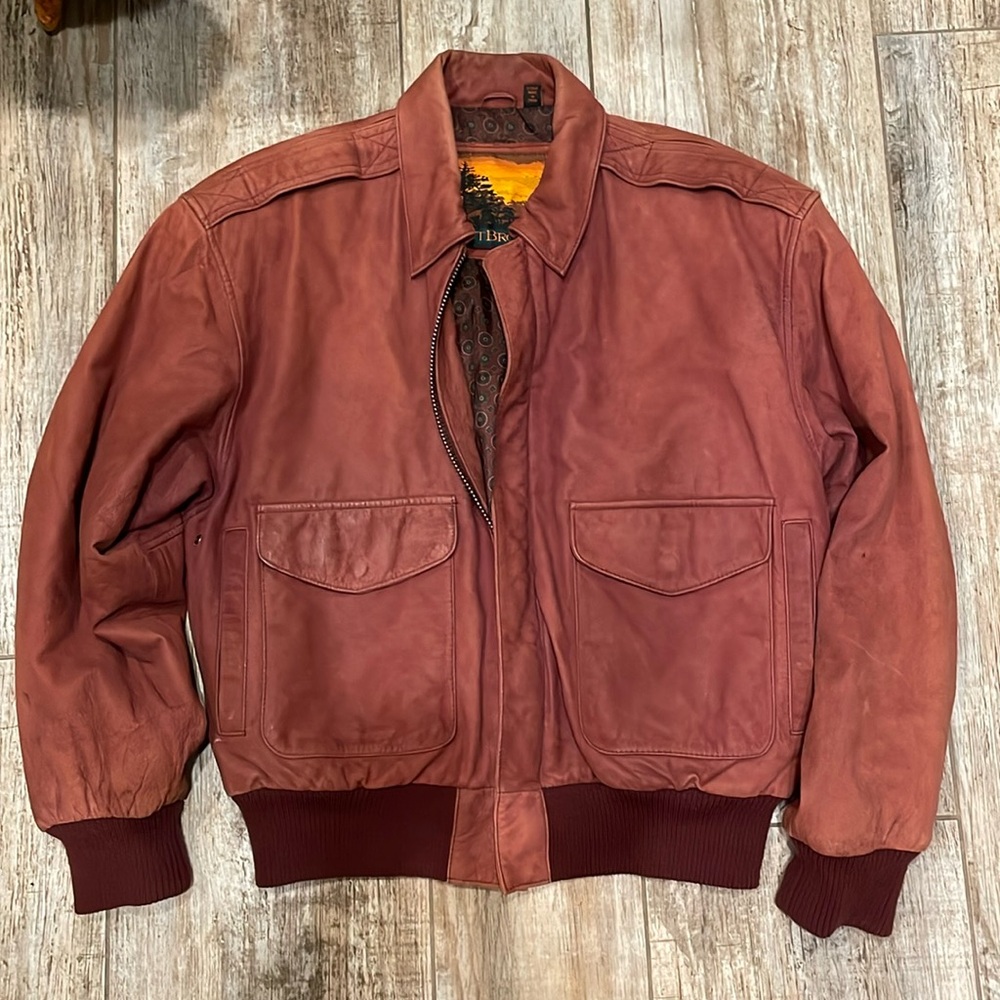 vintage outbrook leather bomber